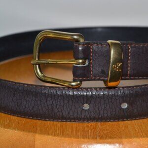 Calvin Klein Belt, Mahogany Brown, Genuine Leather, Lightly Distressed, Small